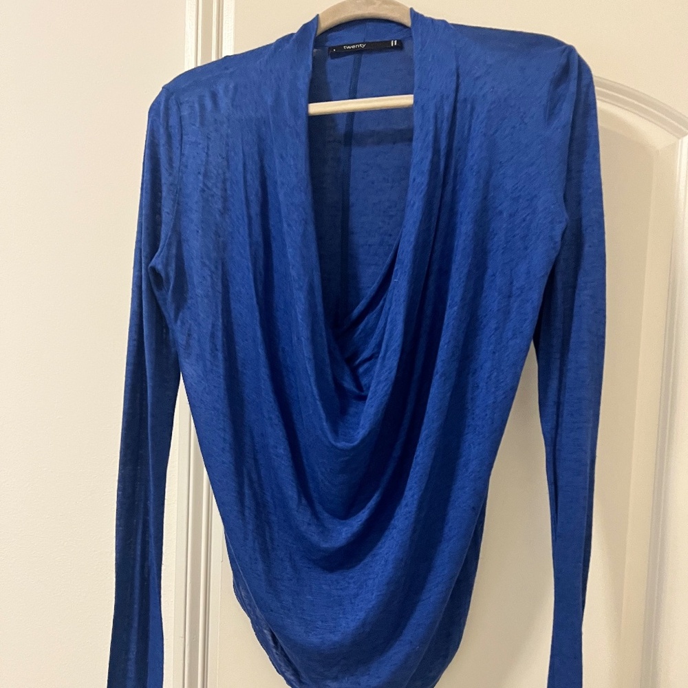 Twenty scoop neck long sleeve burnout top